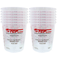 Pack of 12 - Mix Cups - Half Gallon size - 64 ounce Volume Paint and Epoxy Mixing Cups - Mix Cups Are Calibrated with Multiple Mixing Ratios