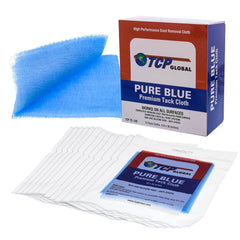 TCP Global - Pure Blue Premium Tack Cloths - Tack Rags (Box of 12) - Automotive Car Painters Professional Grade - Removes Dust, Sanding Particles, Cleans Surfaces - Wax and Silicone Free, Anti-Static